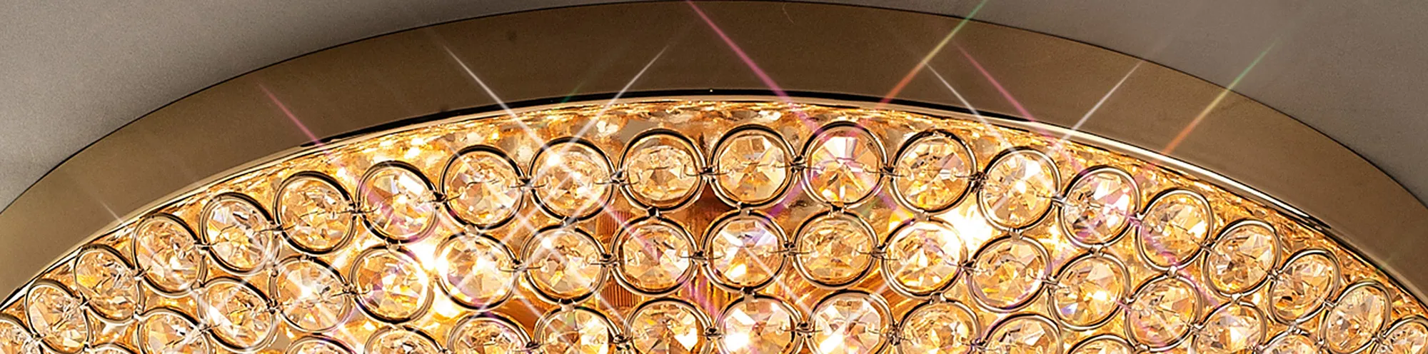 Ava Crystal  Flush Ceiling 4 Light French Gold IL30756  Diyas Ava French Gold